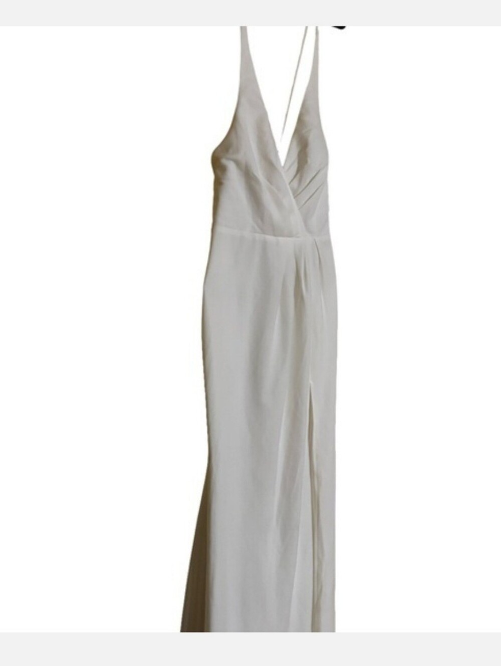 Lulu's Ivory Maxi Dress with Plunging Neckline